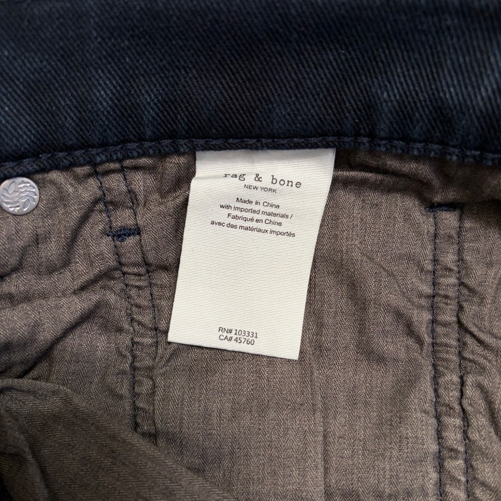 Rag & Bone Men's Fit 1 Skinny Dark Blue Jeans 32 Altered 29" Inseam - Picture 4 of 4
